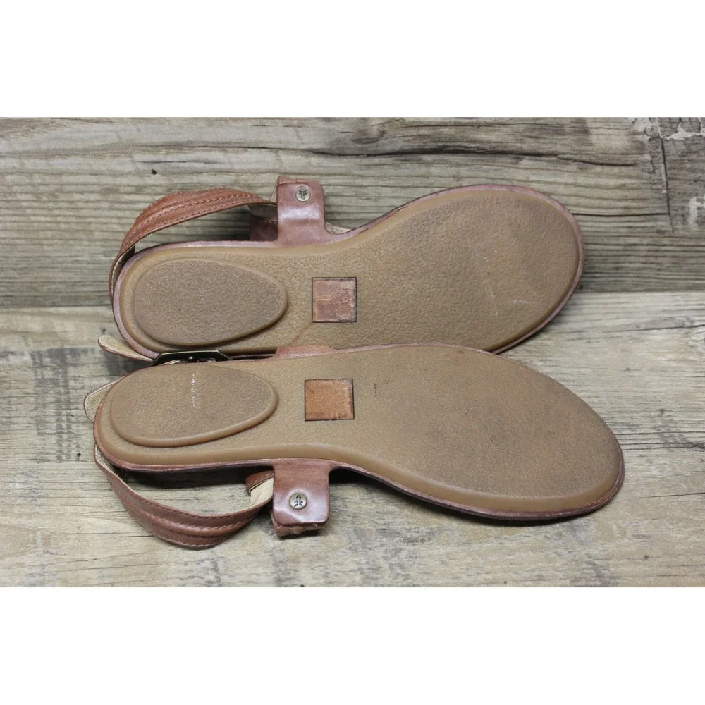 Frye‎ women's Alessia Trapunto leather strappy thong artisanal sandals 9.5M - Picture 7 of 16